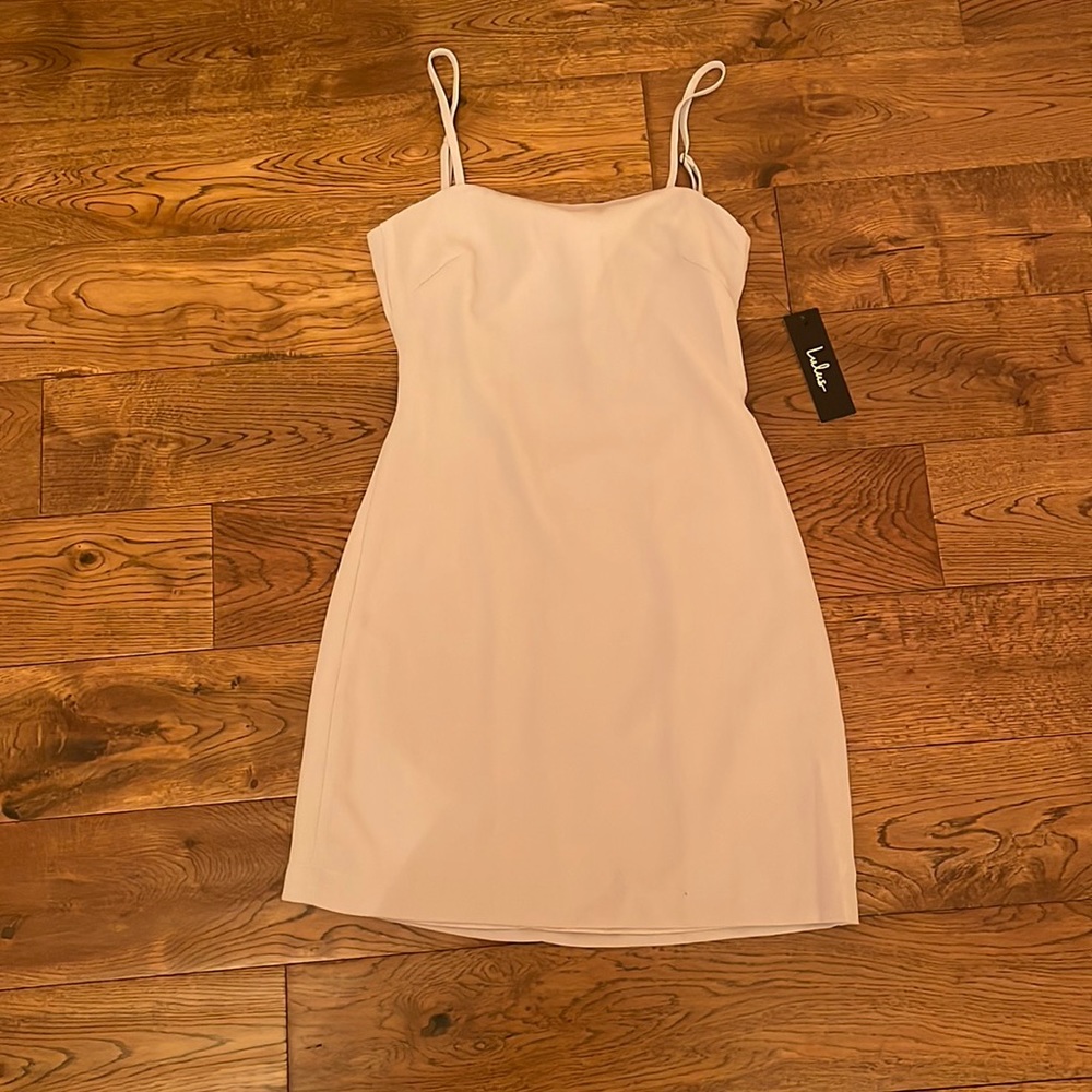 Lulus, mini flow gray dress